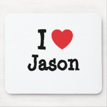 I love Jason heart T-Shirt Mousepad