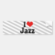 I Love Jazz Bumper Sticker