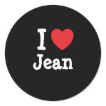 I love Jean heart T-Shirt stickers
