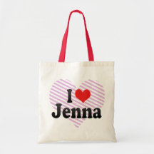 I Love Jenna Canvas Bags