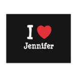 I love Jennifer heart T-Shirt postcards