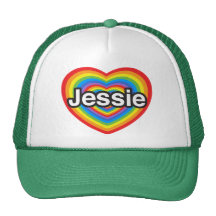 I love Jessie. I love you Jessie. Heart Mesh Hats