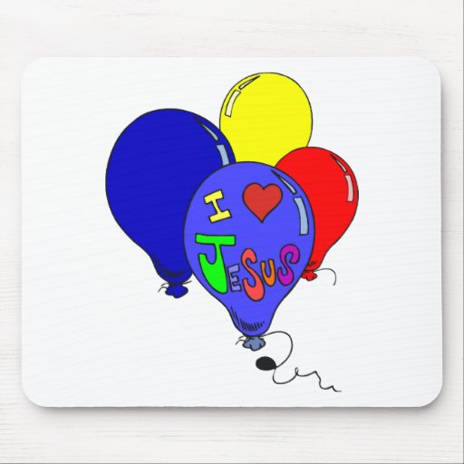 I Love Jesus Balloons Mousepads