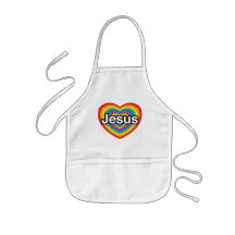 I love Jesus. I love you Jesus. Heart Apron