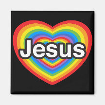 I love Jesus. I love you Jesus. Heart Fridge Magnets