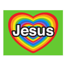 I love Jesus. I love you Jesus. Heart Post Card