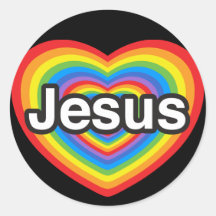 I love Jesus. I love you Jesus. Heart Stickers