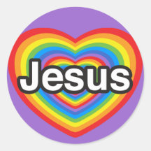 I love Jesus. I love you Jesus. Heart Stickers