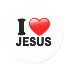 I Love Jesus Round Stickers