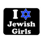 I Love Jewish Girls Rectangular Photo Magnet
