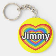 I love Jimmy. I love you Jimmy. Heart Keychains