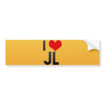 I Love JL bumper stickers