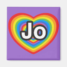 I love Jo. I love you Jo. Heart Refrigerator Magnet