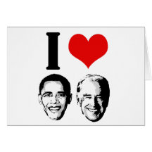 I Love Jobama red plain Greeting Card