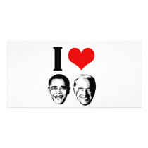 I Love Jobama red plain Picture Card