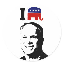 I Love John McCain 1 Round Stickers