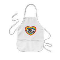 I love Judy. I love you Judy. Heart Aprons