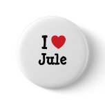 I love Jule heart T-Shirt buttons