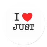 I Love Just stickers