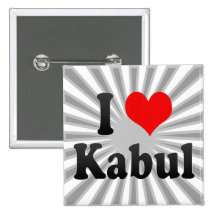 I Love Kabul, Afghanistan Pinback Button