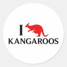 I Love Kangaroos Stickers