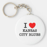 I Love Kansas City Blues Keychain