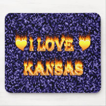 I love kansas fire and flames mousepad