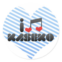 I Love Kaseko Round Sticker