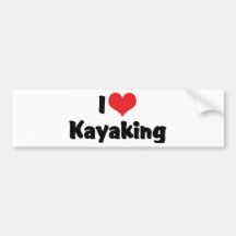 I Love Kayaking Bumper Sticker