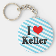I Love Keller, United States Keychain