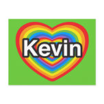 I love Kevin. I love you Kevin. Heart postcards