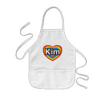I love Kim. I love you Kim. Heart Apron