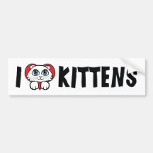 I Love Kittens Bumper Sticker