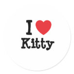 I love Kitty heart T-Shirt stickers