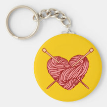 I Love Knitting Keychain