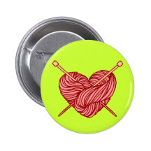 I Love Knitting Pinback Buttons