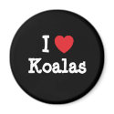 I love Koalas heart custom personalized magnets