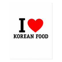 I Love Korean Food Post Cards