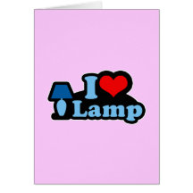 I Love lamp Greeting Cards
