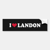 I LOVE LANDON BUMPER STICKER