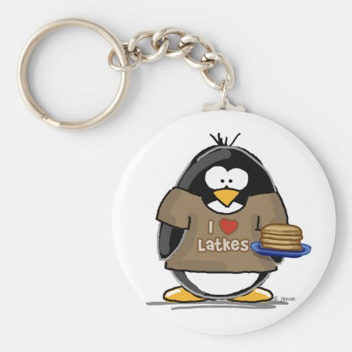 I Love Latkes Penguin Key Chain
