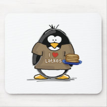 I Love Latkes Penguin Mouse Mats