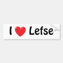 I Love Lefse Bumper Sticker
