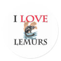 I Love Lemurs stickers