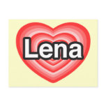 I love Lena. I love you Lena. Heart postcards
