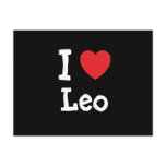 I love Leo heart custom personalised postcards