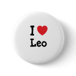 I love Leo heart T-Shirt buttons