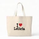 I love Leticia heart T-Shirt bags