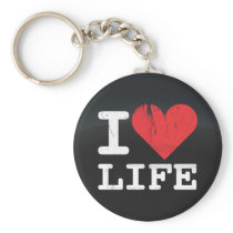 I Love Life Dark Keychain