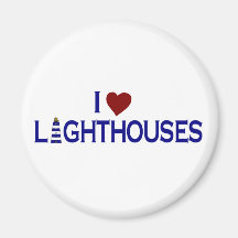 I Love Lighthouses Fridge Magnets